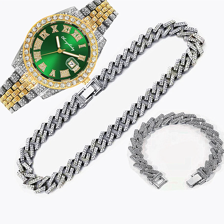 Luxury Watch Miami - 3pcs Luxury Iced Out Watch for