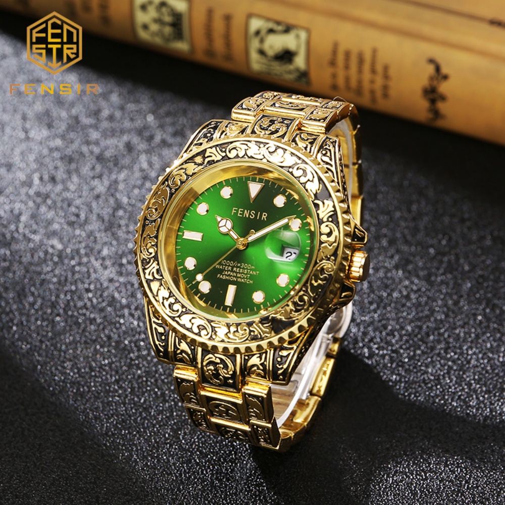 Luxury Watch And Price - Vintage Embossed Men's Quartz Watch, Engraved