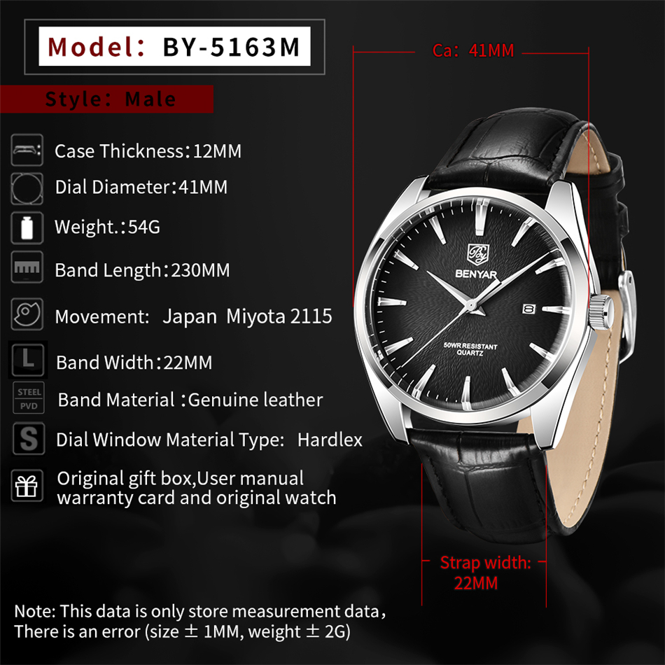Benyar 5163 Top Brand Luxury M - đánh giá và giá Luxury Watch German