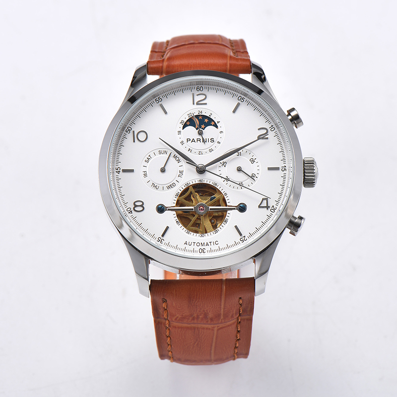 Parnis 43mm White Dial Automat - đánh giá và giá Minute Repeater Watch