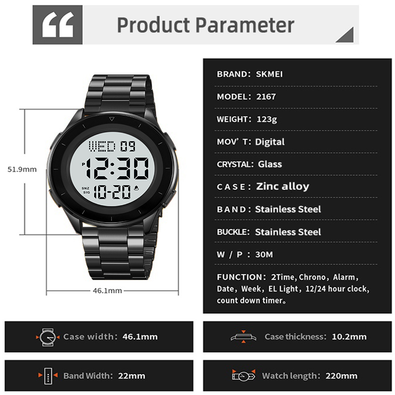 Skmei Dual Time Zone LED Digit - đánh giá và giá Minute Repeater Watch