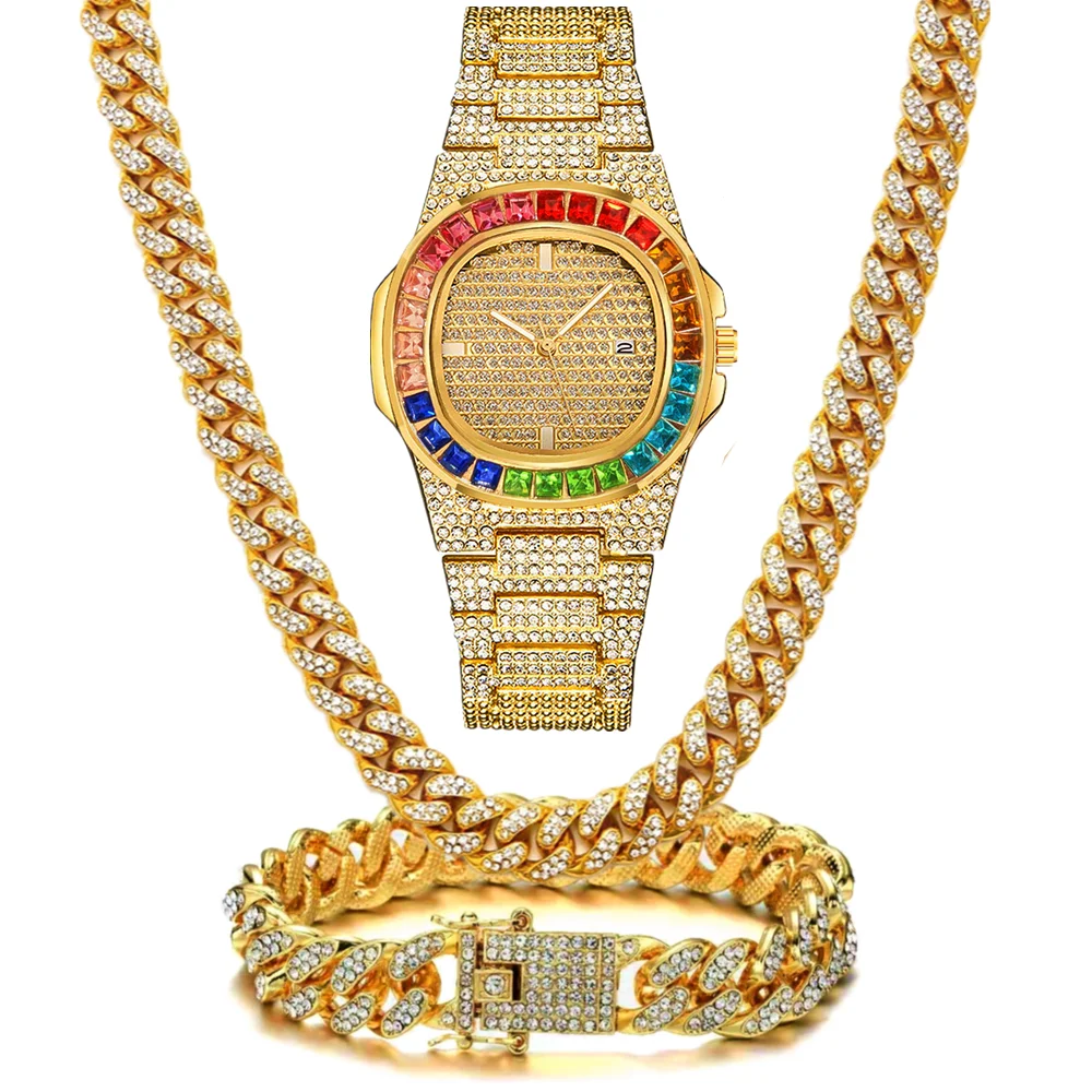 3pcs Watch+Necklace+Bracelet L - đánh giá và giá Luxury Watch Miami